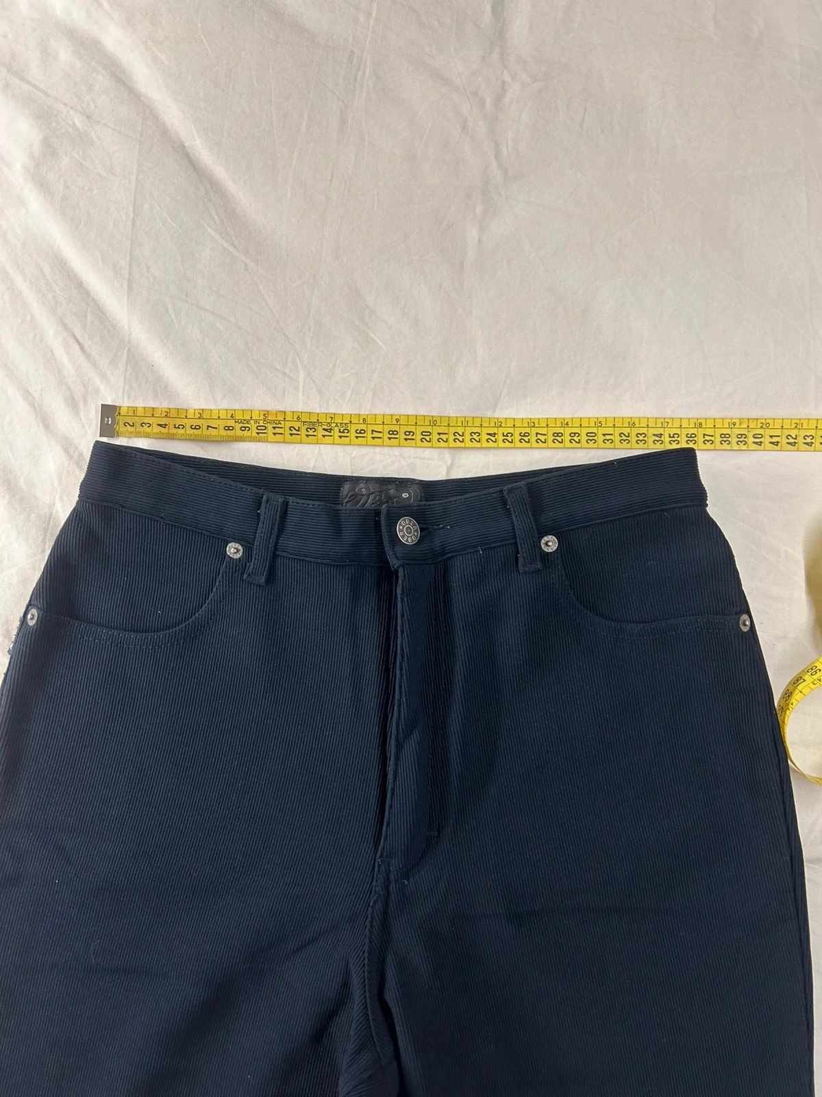 Pantalón ajustado azul marino ober style efecto acanalado talla 36 – photo 7